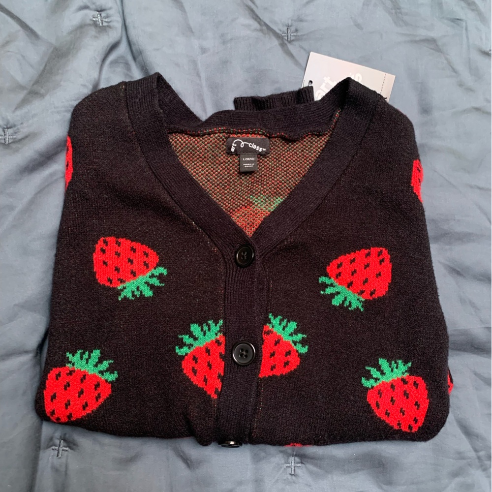Black Strawberry Sweater